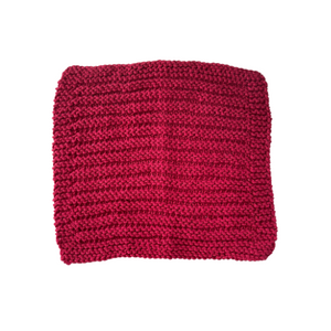 Nanna's Knitted Dishcloth Burgundy Open