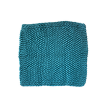 Nanna's Knitted Dishcloth Teal Open