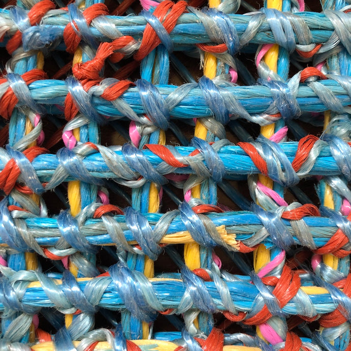 recycled bailing twine mat close up